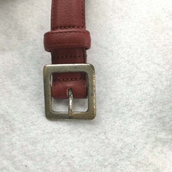 Coach Belt Womens Medium Red Leather Silver Buckle Dress Casual 3924 - Picture 4 of 8